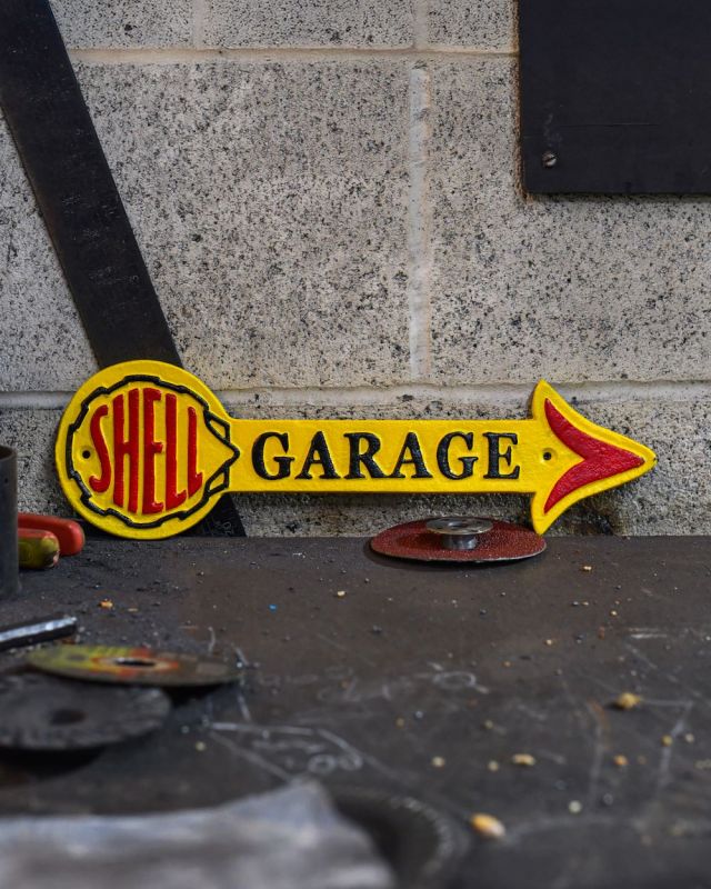 Shell Retro Metal Sign Shell Garage Classic Vintage Style Cast Iron Sign | Black Country ...
