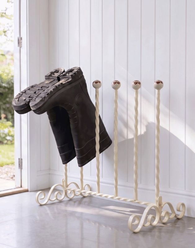 Classic Boot Rack Large Grangewood Cream 3 Pair Boot Rack | Black Country Metalworks