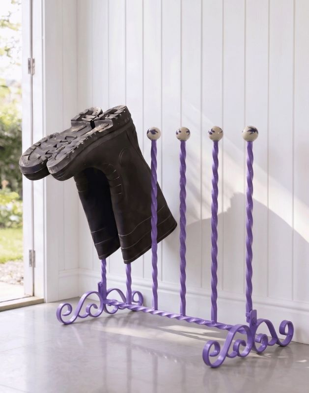 Walles's Rack Thedenwood Lilac Three Pair Welly Rack | Black Country Metalworks