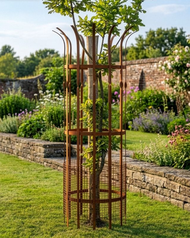 Rustic Garden Guard Wrought Iron 'Sandridge' Rustic Tree Guard - Large | Black Country ...