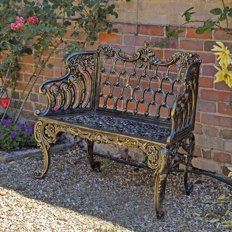 Antique Bronze 'Hawthorn' Heart Rocking Bench | Black Country Metalworks