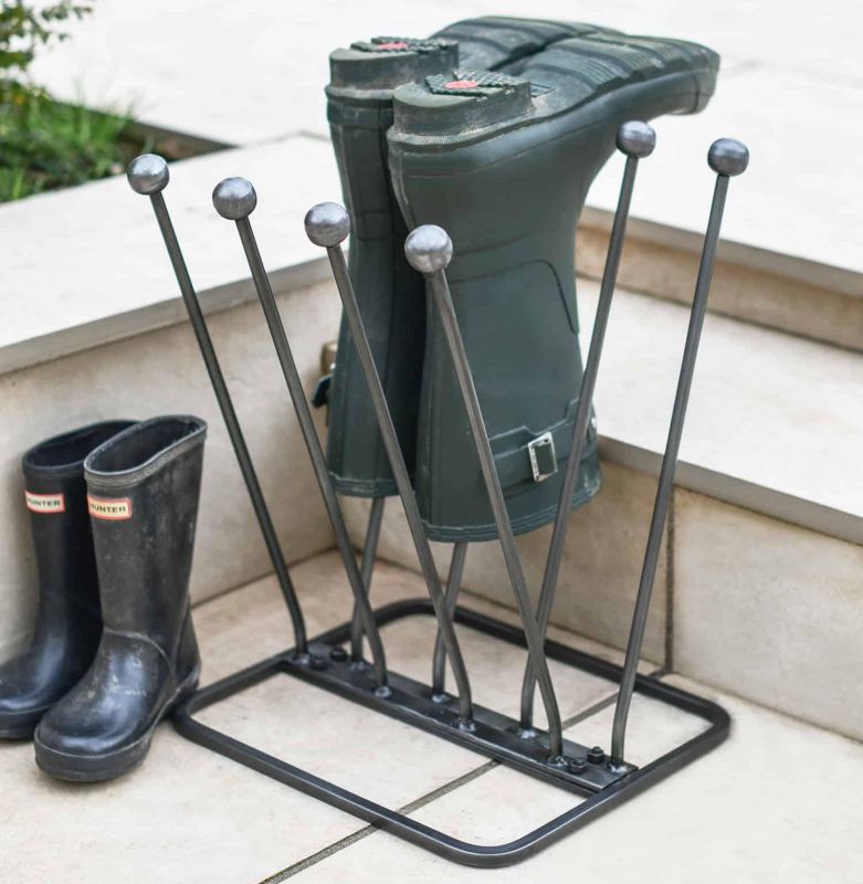 High-Quality Metal 4 Pair Boot or Wellie Rack | Black Country Metalworks