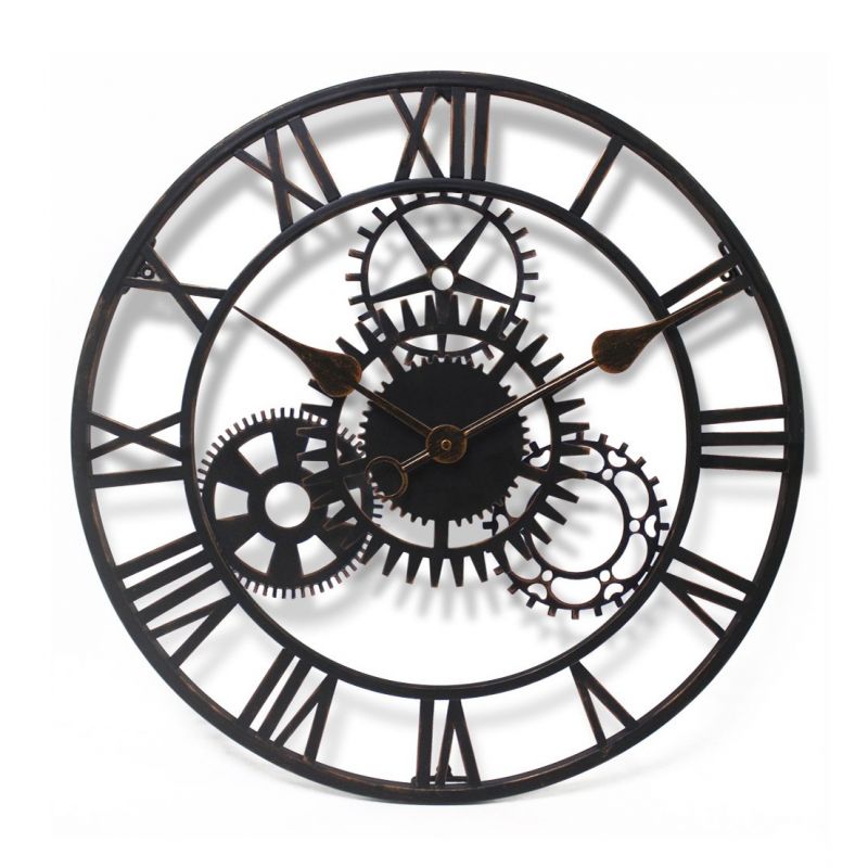 Industrial Cog Wall Clock Black Country Metalworks
