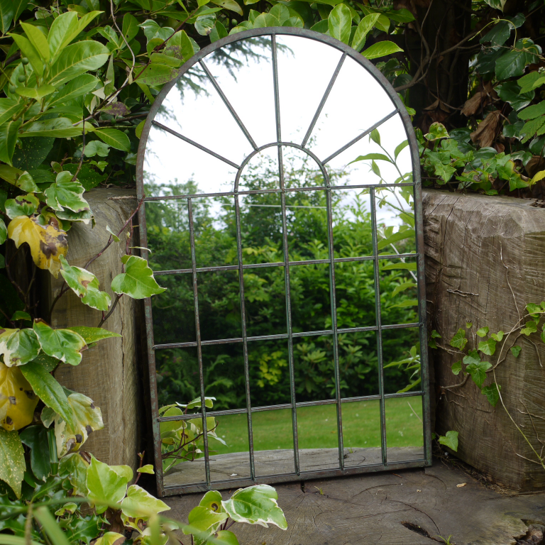 Arched Metal Garden Mirror 