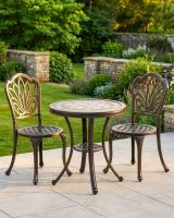 Ornate Two Chair Bistro Set with Mosaic Table Top in Situ digital illustration 
