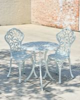 Cast Aluminium "Rosette" White Two Seater Bistro Set Cast Aluminium "Rosette" White Two Seater Bistro Set
