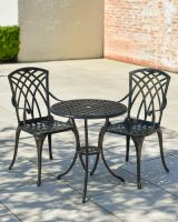 Cast Aluminium "Gothic" Bronze Two Seater Bistro Set Cast Aluminium "Gothic" Bronze Two Seater Bistro Set