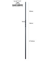 Matte Black "Enfield" Single Twist Stair Spindle Dimensions