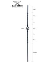 Matte Black "Enfield" Single Basket Stair Spindle Matte Black "Enfield" Single Basket Stair Spindle