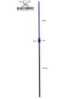 Set of 2 Matte Black "Enfield" Steel Stair Spindles - Pattern 8 Dimensions