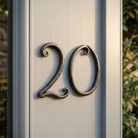 Hand Forged Wrought Iron House Number 20 Digital Illustration