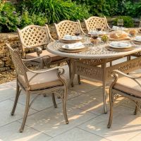8-Seater Garden Dining Set Digital Illustration Chair close up table close up Dressed table