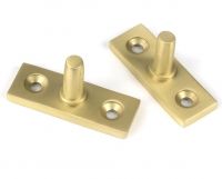 Close-Up of Fittings for 10" Satin Brass Four Pin Window Stay - 296mm