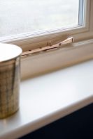 12" Polished Copper Window Stay on Window 12" Polished Copper Window Stay on Window