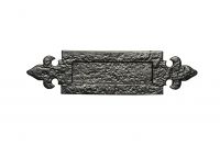 12" Antique Black Iron Fleur-De-Lys Inspired Door Letter Plate