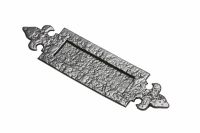14¼" Antique Black Iron Fleur-De-Lys Inspired Door Letter Plate