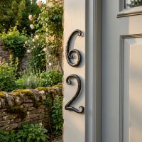 Hand Forged Wrought Iron House Number 62 Digital Illustration