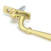 Close-Up of 16mm Modern Satin Brass Espagnolette Window Handle - Left Hand Close-Up of 16mm Modern Satin Brass Espagnolette Window Handle - Left Hand