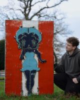 "1930s Starlet" Oil Drum Scrap Metal Wall Art