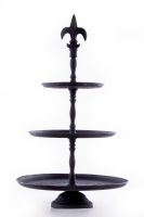 Ravensmoore Hall Fleur De Lys Cake Stand in black finish Ravensmoore Hall Fleur De Lys Cake Stand in black finish
