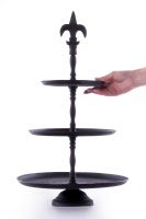 Ravensmoore Hall Fleur De Lys Cake Stand in black finish Ravensmoore Hall Fleur De Lys Cake Stand in black finish