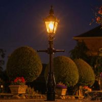 AI Illustration of the Miniature Victorian Lamp Post Illuminated at Night AI Illustration of the Miniature Victorian Lamp Post Illuminated at Night