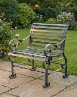 "Chatham" One Seater Park Bench - Black ai illustration