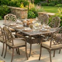 The "Goliath" 8-Seater Outdoor Dining Set - Antique Bronze digital illiustration close up of table top The "Goliath" 8-Seater Outdoor Dining Set - Antique Bronze digital illiustration close up of table top