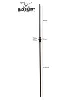 Set of 2 Matte Black "Garthleigh" and "Westford" Steel Stair Spindles - Spindles ONLY - No Brackets Dimensions Set of 2 Matte Black "Garthleigh" and "Westford" Steel Stair Spindles - Spindles ONLY - No Brackets Dimensions