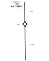 Set of 2 Matte Black "Diamant" and "Enfield" Steel Stair Spindles Dimensions Set of 2 Matte Black "Diamant" and "Enfield" Steel Stair Spindles Dimensions