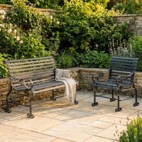 Robust "Chatham" One & Two Seater Park Bench Combo - Black Robust "Chatham" One & Two Seater Park Bench Combo - Black