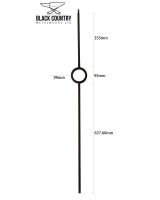 Set of 2 Matte Black "Cerchio and "Enfield" Steel Stair Spindles Dimensions