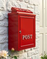 The Red "Oxford" Wall Mounted Post Box with Gold Detailing Shown Mounted on a Brick Wall - Digital Illustration The Red "Oxford" Wall Mounted Post Box with Gold Detailing Shown Mounted on a Brick Wall - Digital Illustration