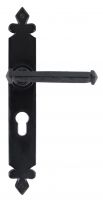Tudor Lever Euro Lock Set Black Iron
