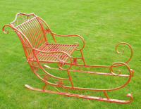 Giant Red Metal Christmas Sleigh 