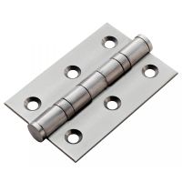 Satin Stainless Steel 3" Ball Bearing Butt Hinge Sold as a Pair Satin Stainless Steel 3" Ball Bearing Butt Hinge Sold as a Pair