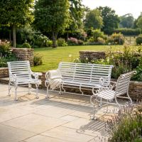 Robust "Chatham" One & Three Seater Park Bench Set - Cream
