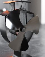 Three Blade Stove Fan close up of blades