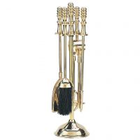 40cm Tall Deluxe "Empress" Brass Fireside Companion Set