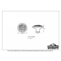 40mm Beeswax Hammered Iron Cabinet Knob Dimensions