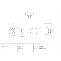 The Polished Bronze 40mm Traditional Oval Cabinet Knob Technical Drawings and Dimensions The Polished Bronze 40mm Traditional Oval Cabinet Knob Technical Drawings and Dimensions