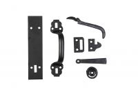 Thumb Latch Set Black Iron 