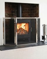 "Strandly Grange" Polished Steel and Iron Fire Guard in Situ Digital Illustration