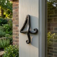 Hand Forged Wrought Iron House Number 4 Digital Illustration