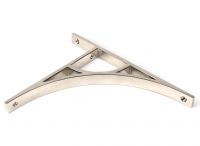 Close-Up of Polished Nickel "Ascension" Arched Crescent Shelf Bracket - 260mm x 200mm