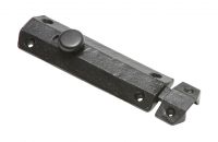 6 Inch Deluxe Heavy Duty Black Iron Door Bolt / Door Slide