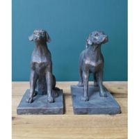 Metal Dog Book Ends Front View