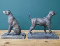 Metal Dog Book Ends in Situ