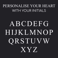 The Font on the 7" Iron Initial Heart