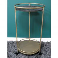 Metal & Wood Side Table on Wheels in Situ